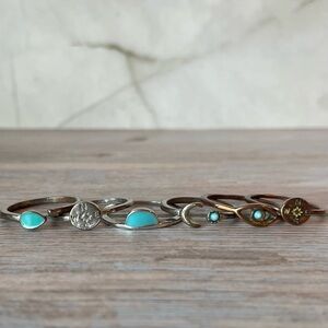 Turquoise and Silver Juniors Ring Set